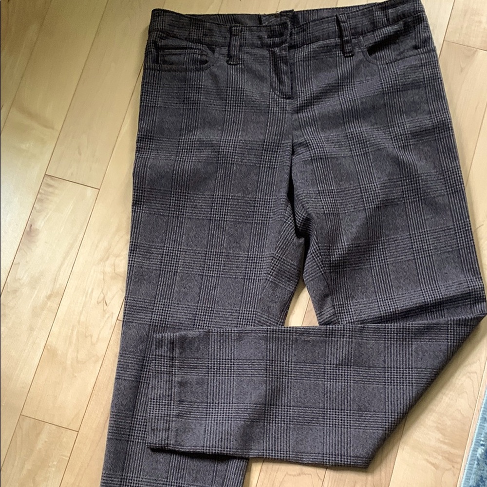 Plaid Trousers in Dark Gray